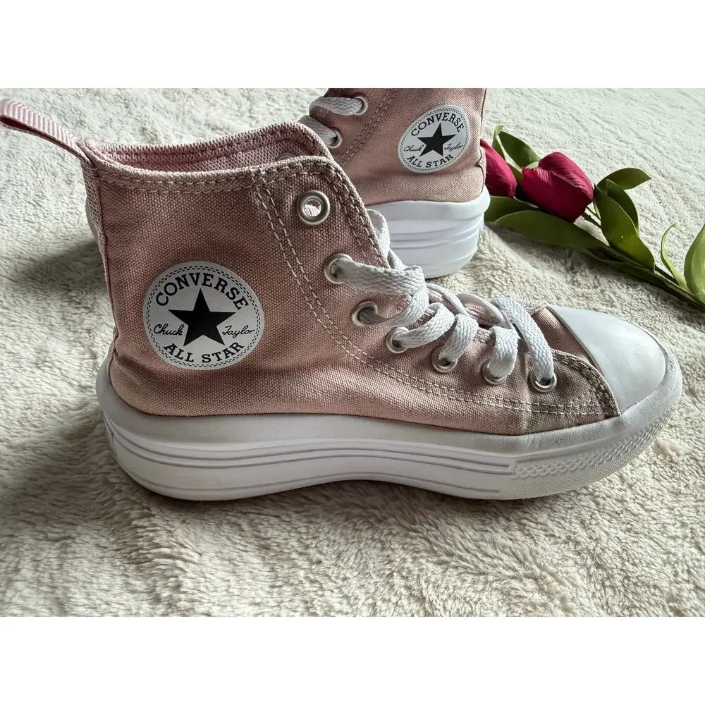 Converse Chuck Taylor High Stone Mauve Shoe Canvas Pink Sneakers kids Size 2